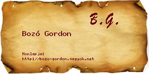 Bozó Gordon névjegykártya